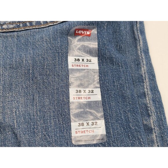 Levis 502 Jeans Mens 38x32 Blue‎ Stretch Denim Tapered Fit Waterless New Tags - Picture 4 of 10